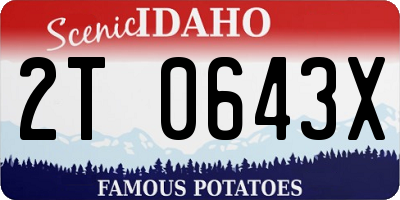 ID license plate 2T0643X
