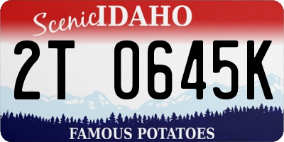 ID license plate 2T0645K