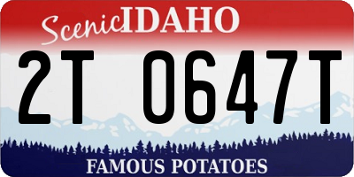 ID license plate 2T0647T