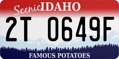 ID license plate 2T0649F