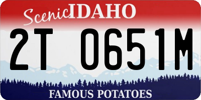 ID license plate 2T0651M