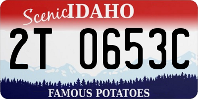 ID license plate 2T0653C
