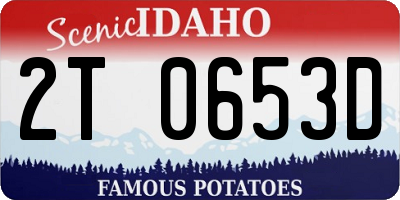 ID license plate 2T0653D