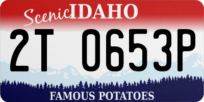 ID license plate 2T0653P