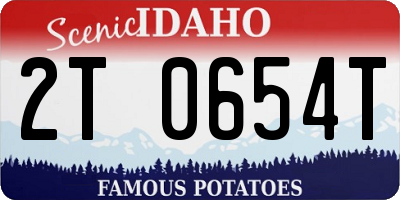 ID license plate 2T0654T
