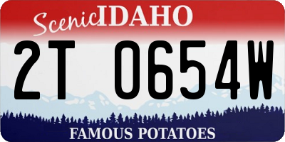 ID license plate 2T0654W