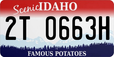 ID license plate 2T0663H
