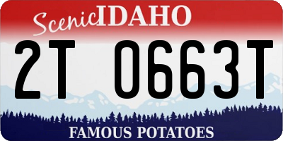 ID license plate 2T0663T