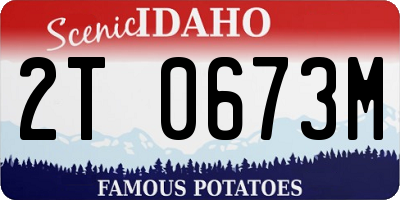 ID license plate 2T0673M