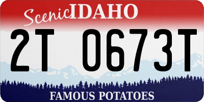ID license plate 2T0673T