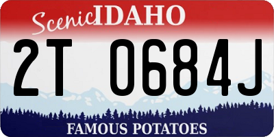 ID license plate 2T0684J