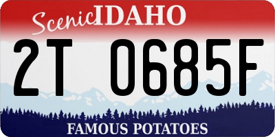 ID license plate 2T0685F