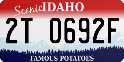 ID license plate 2T0692F