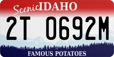 ID license plate 2T0692M