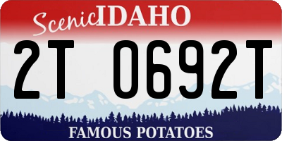 ID license plate 2T0692T