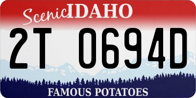 ID license plate 2T0694D