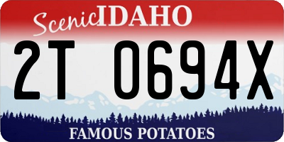 ID license plate 2T0694X