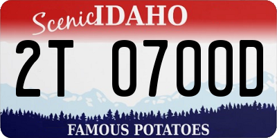 ID license plate 2T0700D