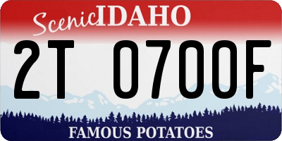 ID license plate 2T0700F