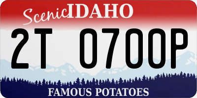 ID license plate 2T0700P