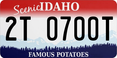ID license plate 2T0700T