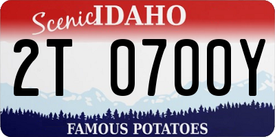 ID license plate 2T0700Y