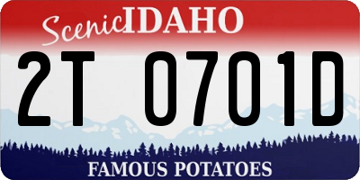 ID license plate 2T0701D