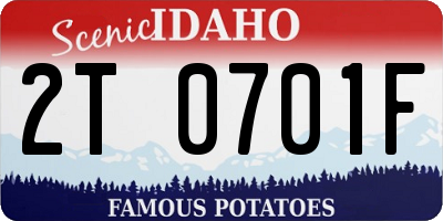 ID license plate 2T0701F