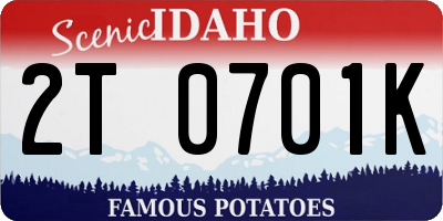 ID license plate 2T0701K