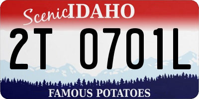 ID license plate 2T0701L
