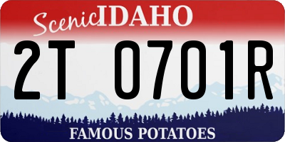 ID license plate 2T0701R