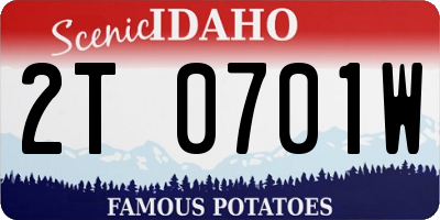 ID license plate 2T0701W