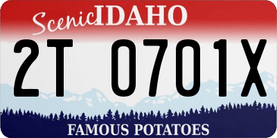 ID license plate 2T0701X