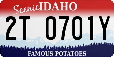 ID license plate 2T0701Y