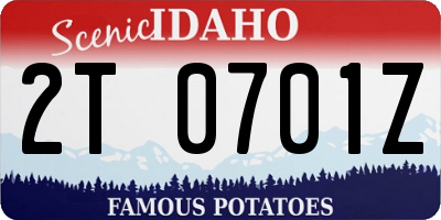 ID license plate 2T0701Z