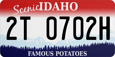 ID license plate 2T0702H