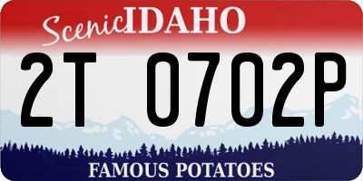 ID license plate 2T0702P