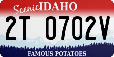 ID license plate 2T0702V