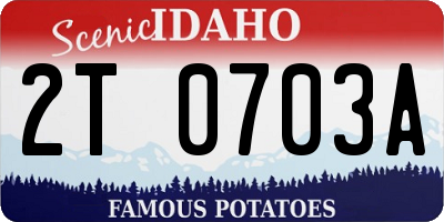 ID license plate 2T0703A