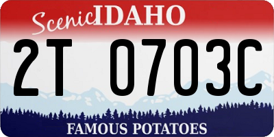 ID license plate 2T0703C