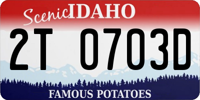 ID license plate 2T0703D