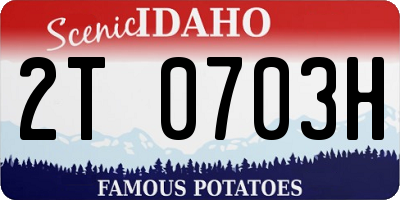 ID license plate 2T0703H