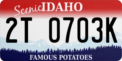 ID license plate 2T0703K