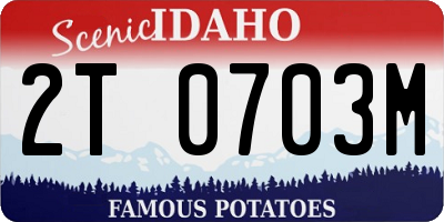 ID license plate 2T0703M