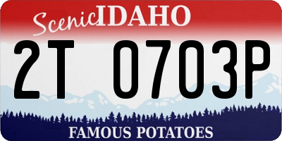 ID license plate 2T0703P
