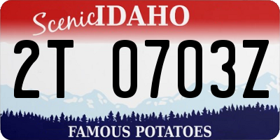 ID license plate 2T0703Z