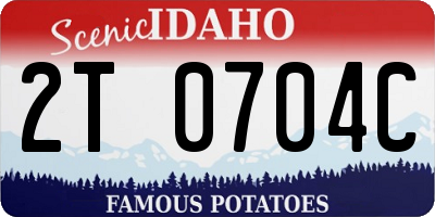 ID license plate 2T0704C
