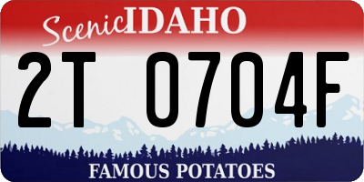 ID license plate 2T0704F