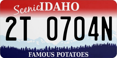 ID license plate 2T0704N