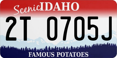 ID license plate 2T0705J